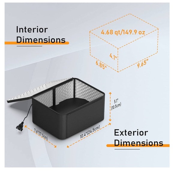 BYQIYE Personal Portable Oven Food Warmer 110V Electric Heated Launch Box Food - Picture 5 of 17